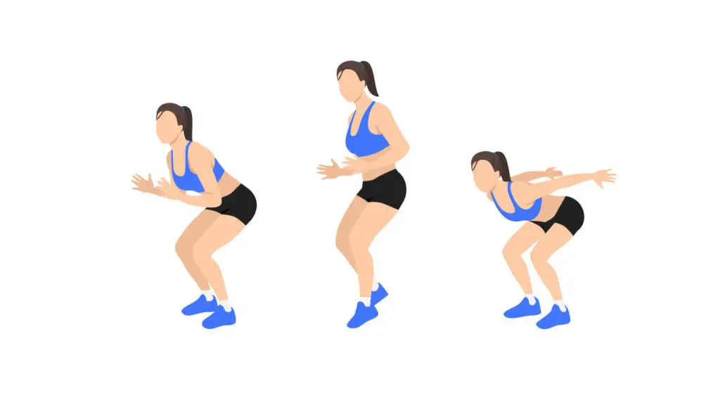 illustration of woman doing box jump squats