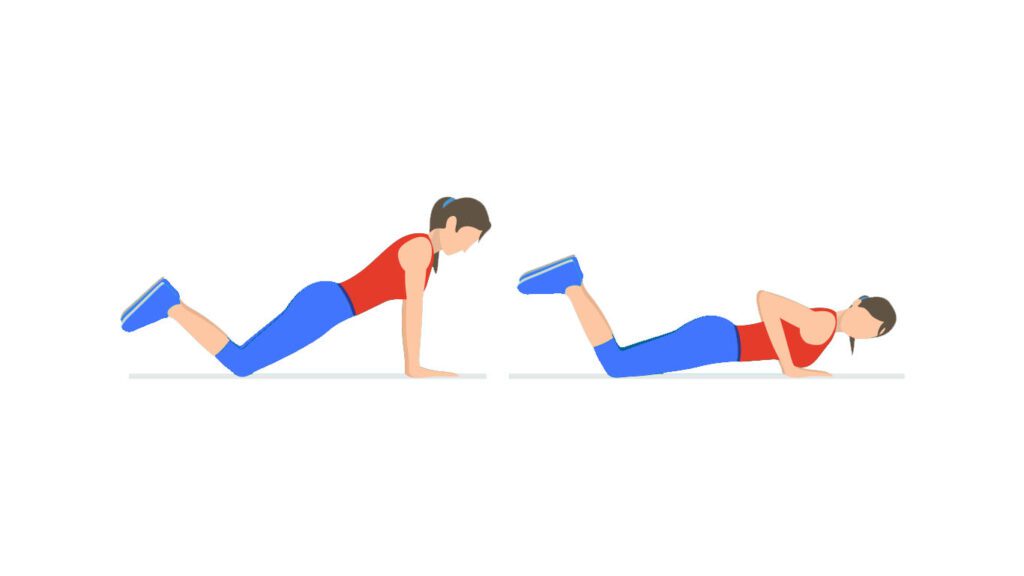 illustration of woman doing knee pushups