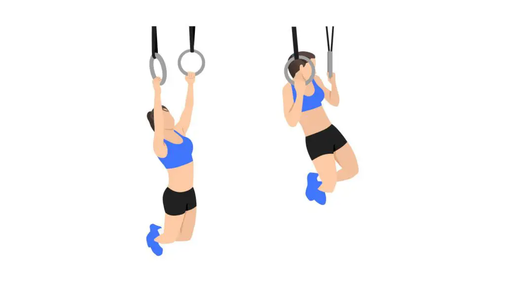 illustration of woman doing neutral grip pullups