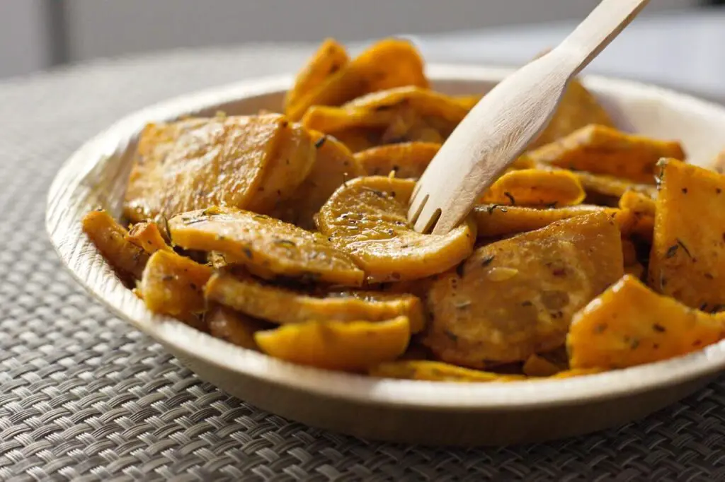 bowl of baked sweet potato