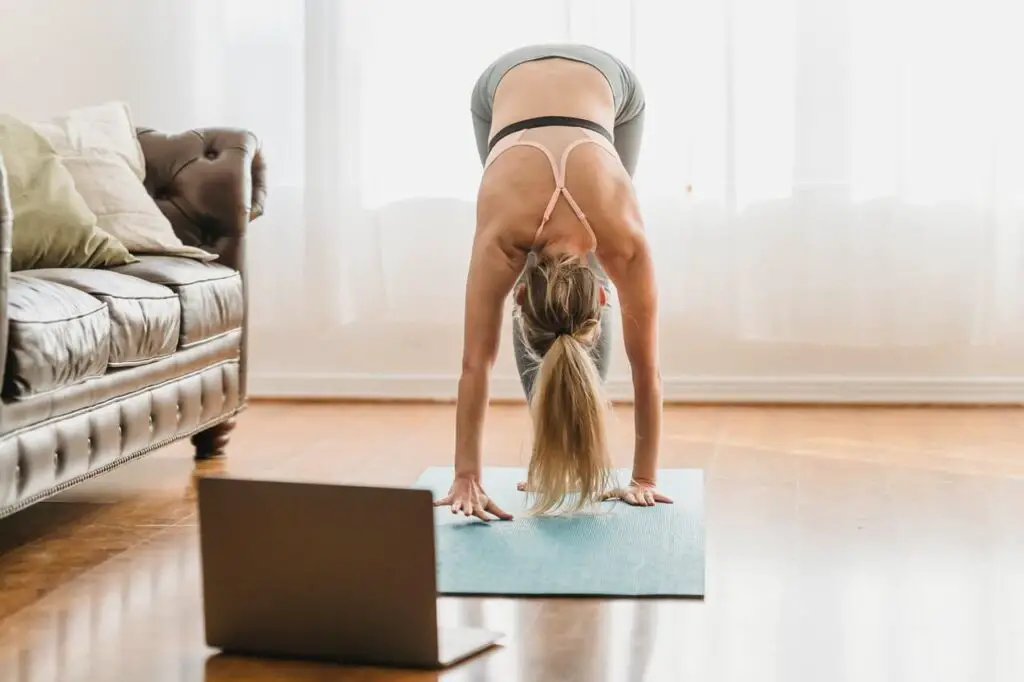 fit woman doing yoga poses