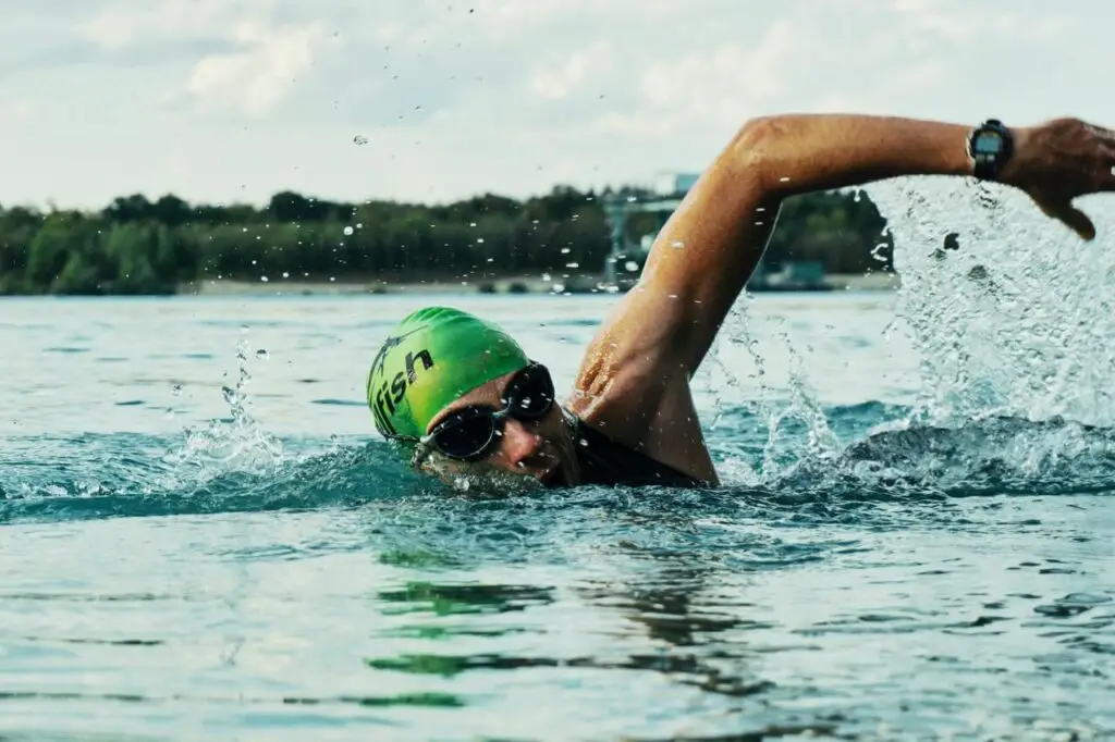 skinny guy swimming