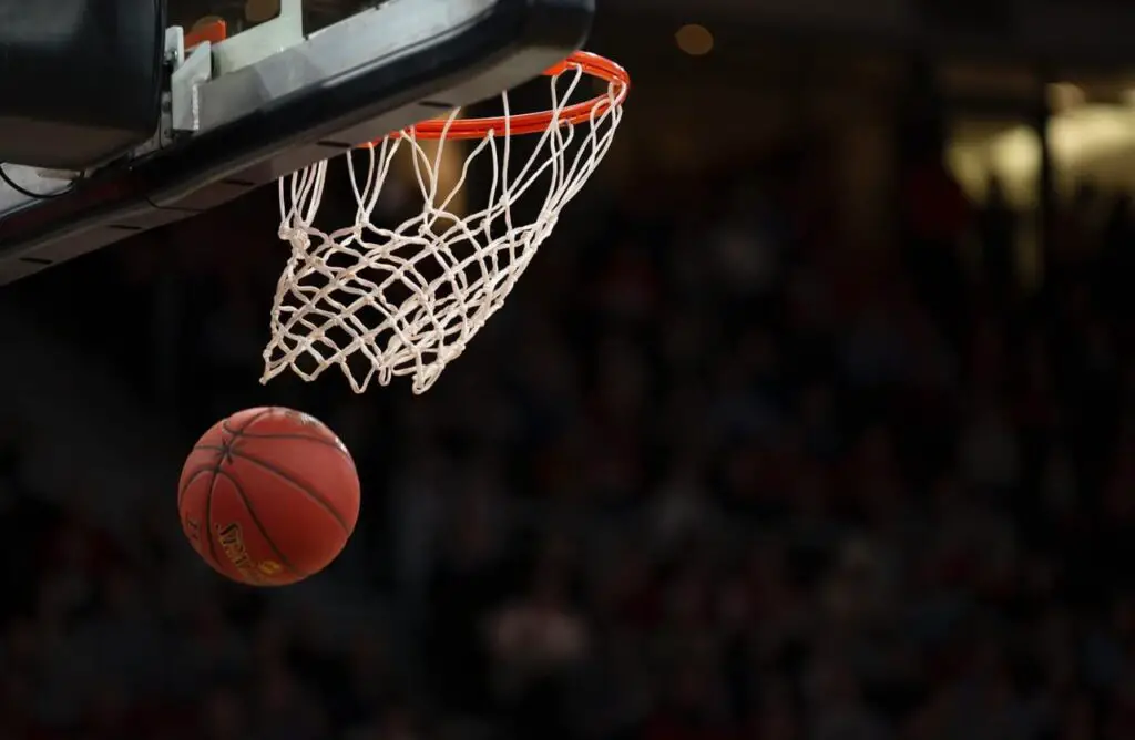 basketball near hoop