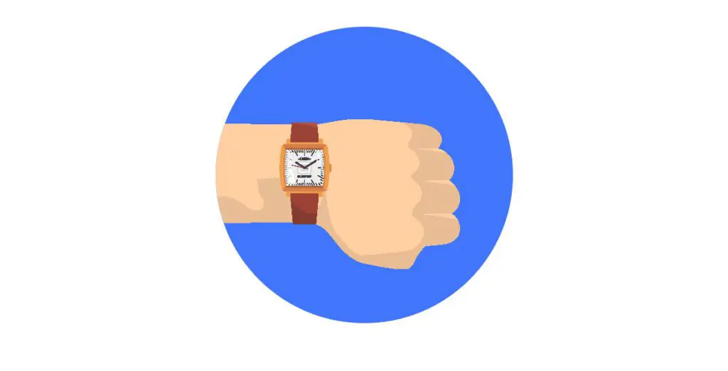 illustration of watch close to hand