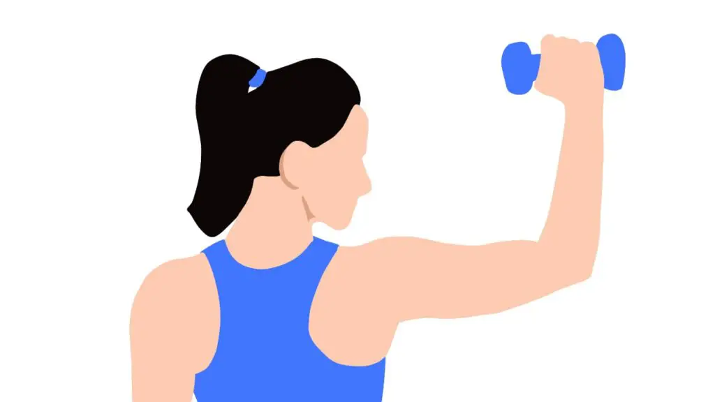 illustration of a woman lifting 1kg dumbbells