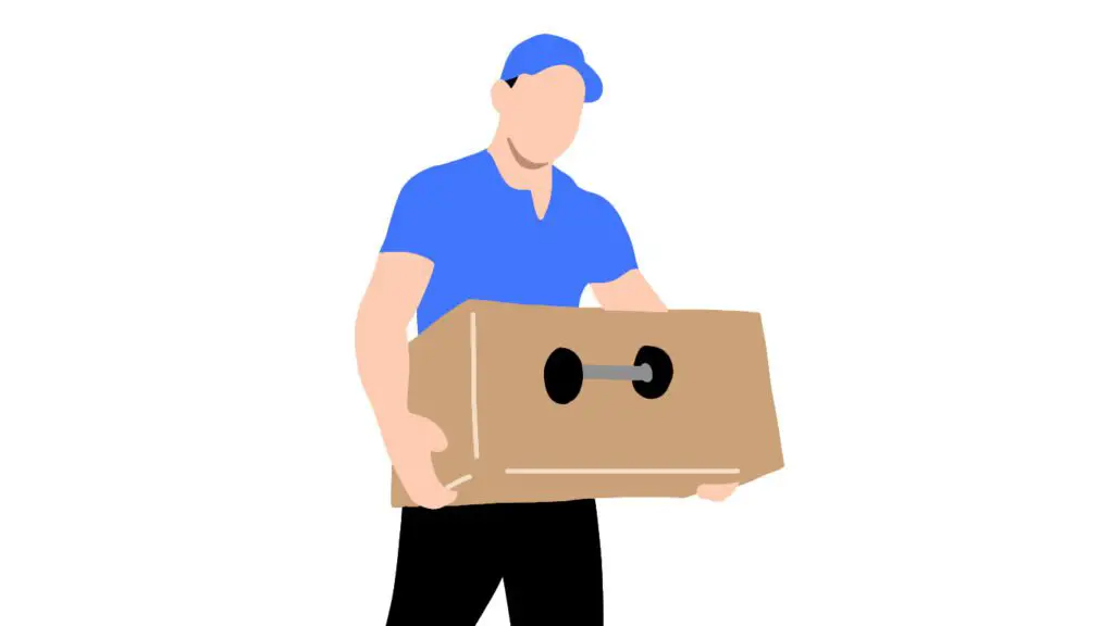 illustration of person liffting dumbbell package