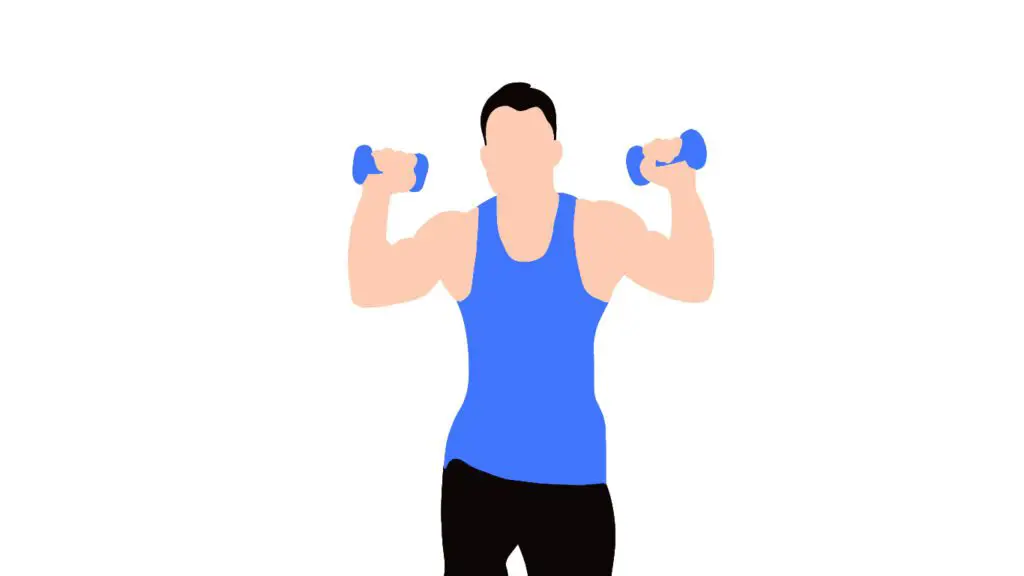 illustration of a person lifting 4kg dumbbells