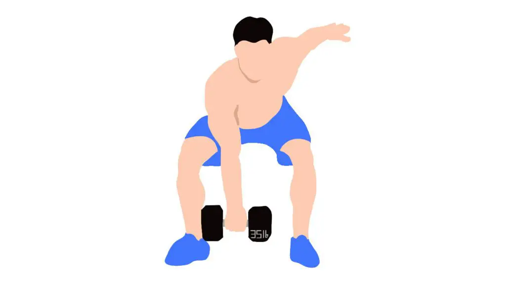 illustration of person lifting 35-pound dumbbells