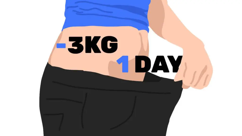 how to lose 3 kilos in 1 day