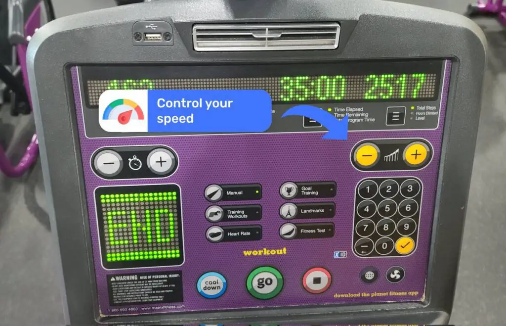 control speed at planet fitness stairmaster