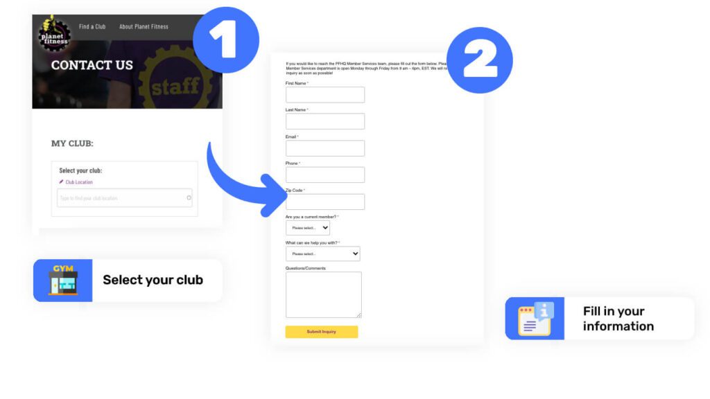 How to contact Planet Fitness