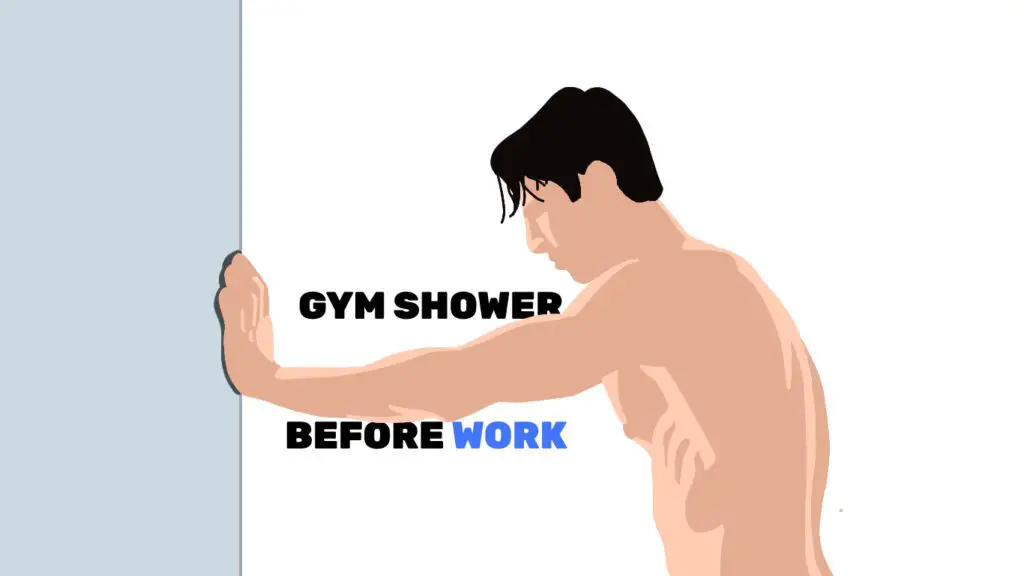 illustration of guy showering at the gym before work