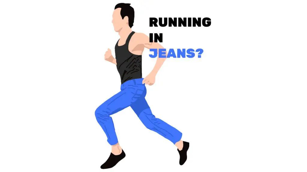 guy running in jeans